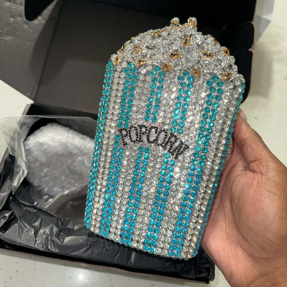Bedazzled pop corn bag